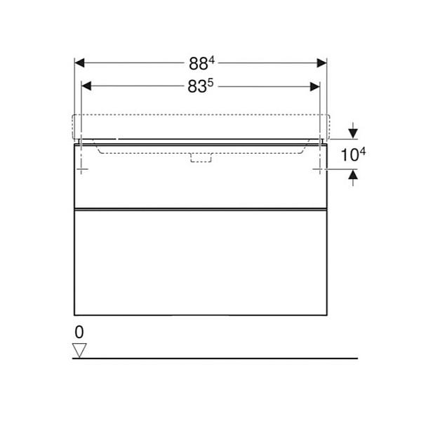 500.354.00.1 Smyle Square Шафка під умивальник 90см, з двома шухлядами, колір білий глянець (1 сорт) - Фото - 4