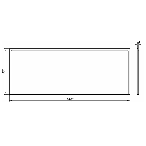 PWP2351000 UNI 2 Універсальна фронтальна панель 150 см до прямокутної ванни, МДФ (без кріплень) (1 сорт) - Фото - 2