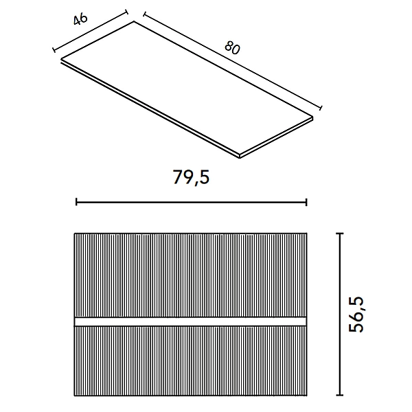 131769+131452  Тумба VORA 80 2  ящ,  зі стільницею, MINERAL GREEN (1 сорт) - Фото - 3