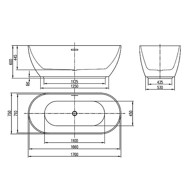 17075102 Do It NEW Ванна акрилова окремостояча 170x75 см, біла глянцева (1 сорт) - Фото - 4