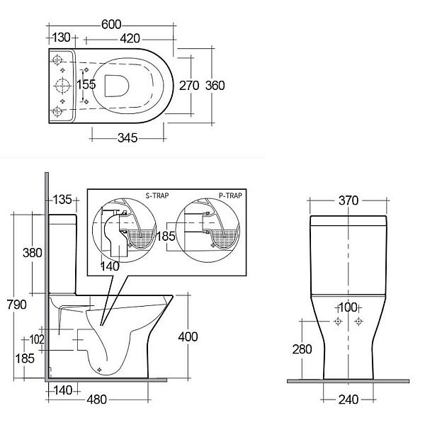 RST17AWHA+RST10AWHA+RESC0004 RESORT Компакт, білий (1 сорт) - Фото - 3