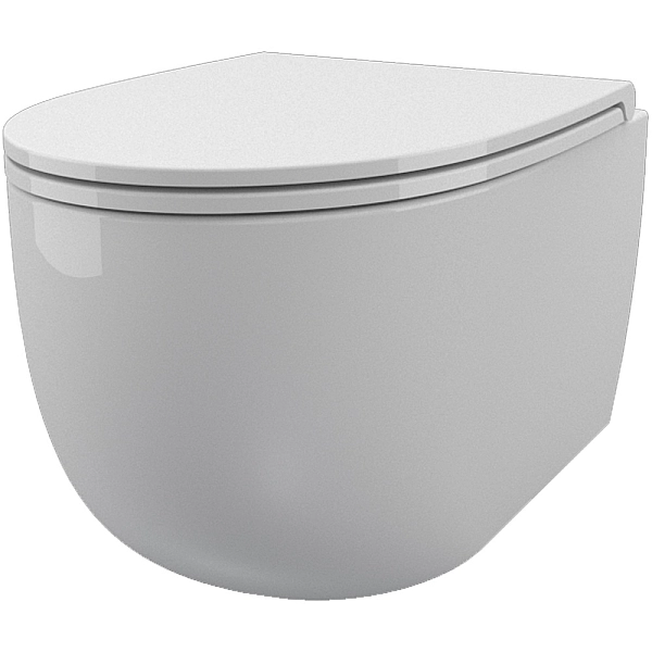 K1, WCSBLV+CWBC  Bull Унітаз підвісний безобідковий з Silent Vertigo змивом з кришкою soft-close, білий (1 сорт)