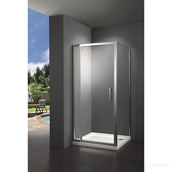 SHRC56906 FRAME Душова кабіна, розпашна - 90*90 реверсивна - хром/прозоре скло(1уп) (1 сорт) - Фото - 3
