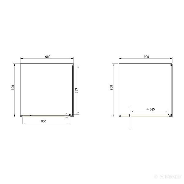 SHRC56906 FRAME Душова кабіна, розпашна - 90*90 реверсивна - хром/прозоре скло(1уп) (1 сорт) - Фото - 2