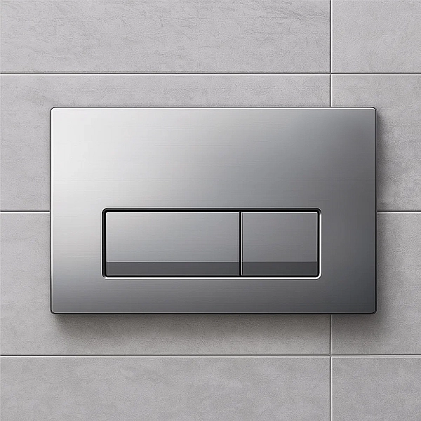 115.119.46.1 Delta50 Клавіша змиву з подвійним змивом: Матовий хром (1 сорт) - Фото - 5