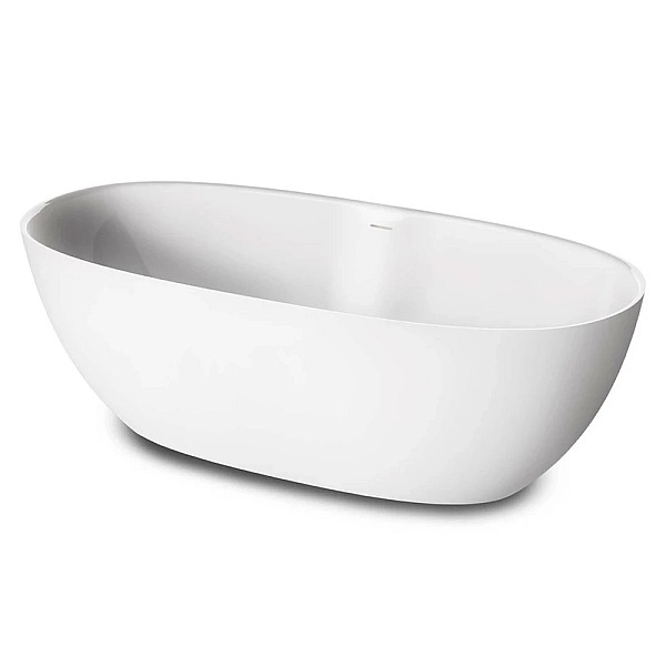 VABELL/00 BELLA Ванна окремостояча 170*80 см з литого (штучного) каменю, з інтегрованим сифоном, білий глянець (1 сорт) - Фото - 4
