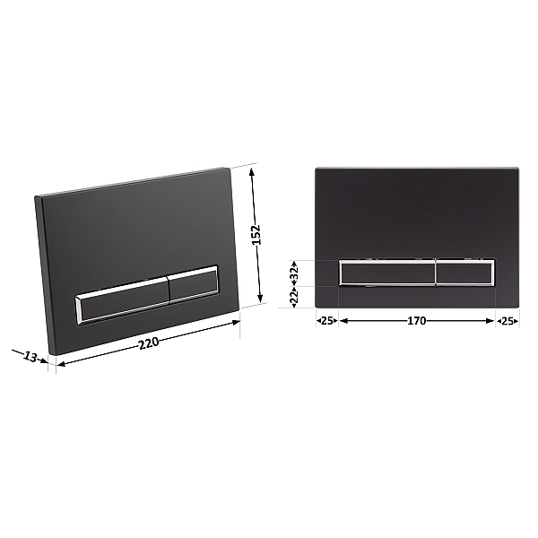 Панель змиву для унітаза Qtap Nest QT0111M08V1091MB - Фото - 2