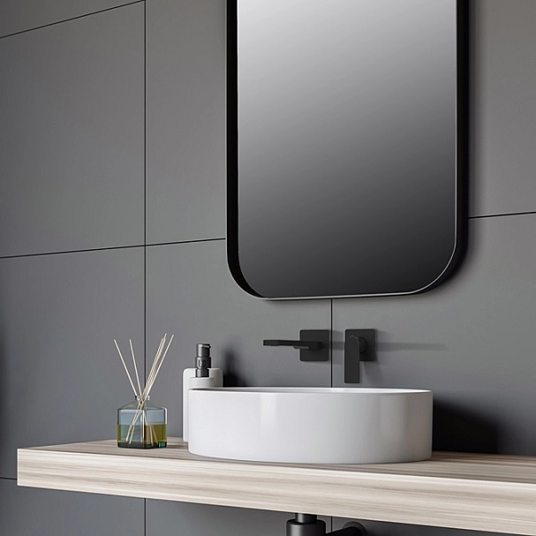 TA105NO70 TANGO  Змішувач для раковини зі стіни, вилив 200мм, чорний мат (1 сорт) - Фото - 3