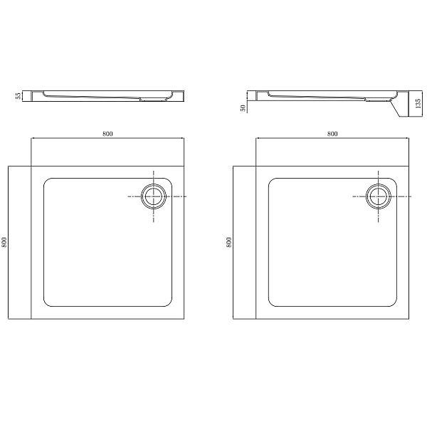 STR1080 FRAME Піддон квадратний 80*80 (1 сорт) - Фото - 2