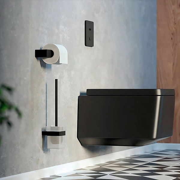 GW05 61 04 03 Pompei Тримач д/паперу, нержавіюча сталь, чорний мат. (1 сорт) - Фото - 4