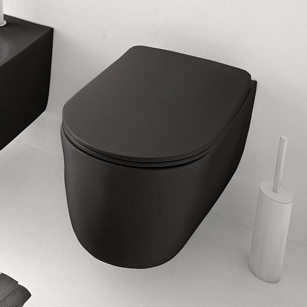 5391 31 Nolita Кришка д/унітазу SLIM, soft close, quick release, чорний матовий (1 сорт) - Фото - 2