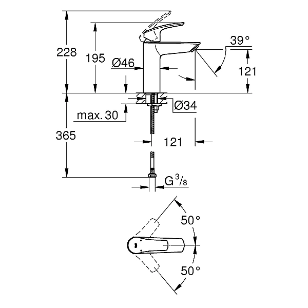 23324003 EUROSMART Змішувач д/раковини М (1 сорт) - Фото - 4