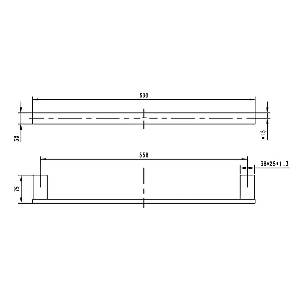 1670160B CITY Тримач д/рушника, чорний матовий (1 сорт) - Фото - 2