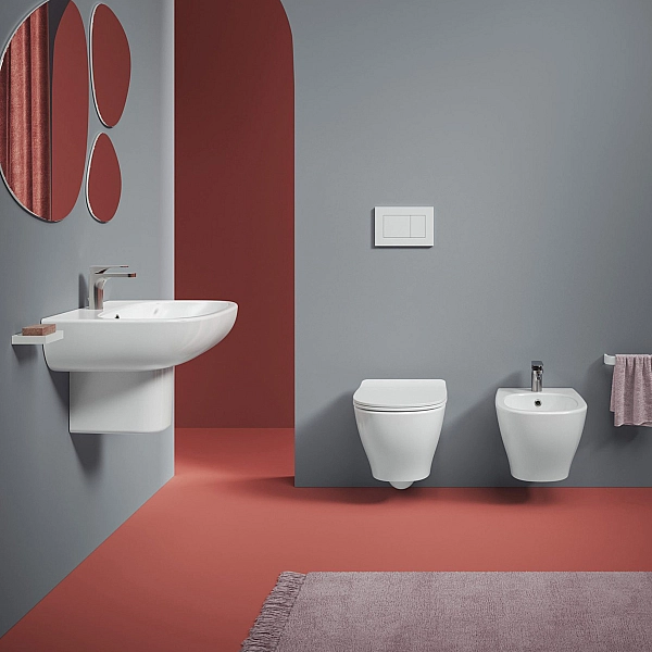 TEV006 01; 00+TEA005 01 TEN 4.0 Підвісний безобідковий унітаз з кришкою для унітазу SOFT-CLOSE , білий глянцевий (1 сорт) - Фото - 4