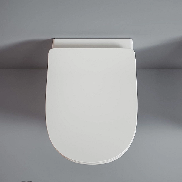 TEV006 01; 00+TEA005 01 TEN 4.0 Підвісний безобідковий унітаз з кришкою для унітазу SOFT-CLOSE , білий глянцевий (1 сорт) - Фото - 3