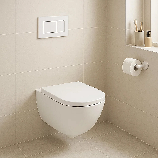 502.827.00.1 Modo Комплект підвісного унітазу, прямокутна форма, без обідка, прих.кріплення, з кришкою Duroplast, SoftClose, Quickfix, колір білий глянець (1 сорт) - Фото - 3