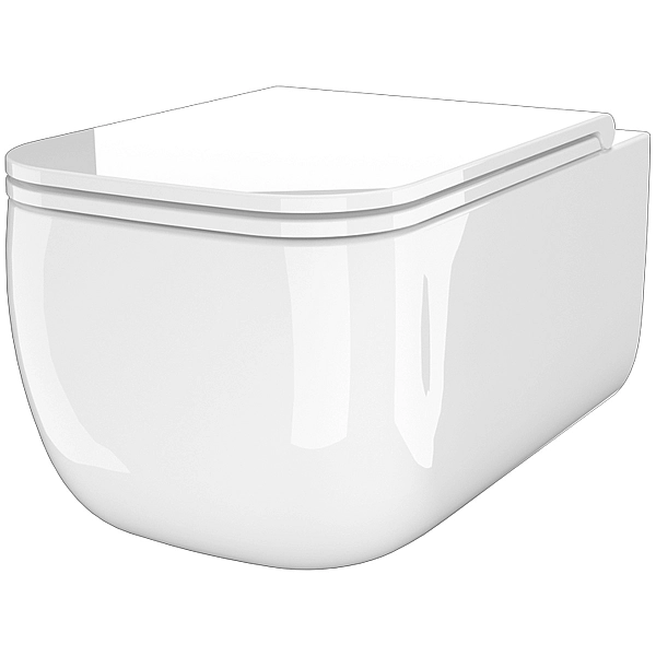 K4, WCSN+CWNS  Neos Підвісний безобідковий унітаз з системою змиву VERTIGO, з прихованим кріпленням та кришкою soft-close, білий (1 сорт)