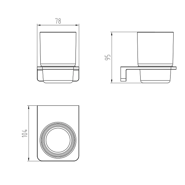 4030120 DO IT Склянка з тримачем, колір brushed gun metal (1 сорт) - Фото - 2