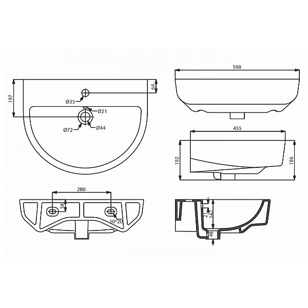 8100022 GRAND Раковина 60х45 (1 сорт) - Фото - 2