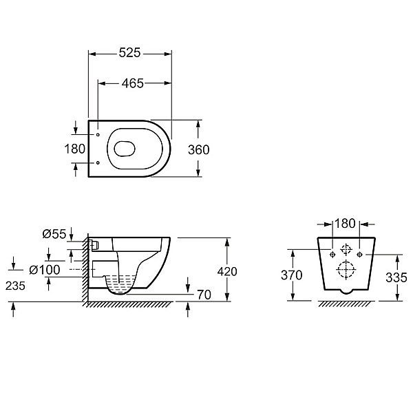 3810830 Aero Підвісний безобідковий унітаз з кришкою soft-close, Vortex Flush, білий глянець (1 сорт) - Фото - 2