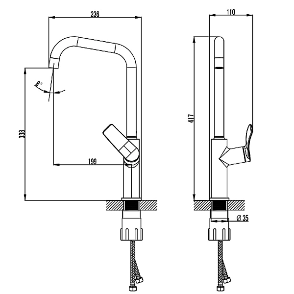 5030050 UNIVERSAL Змішувач для кухні, хром (1 сорт) - Фото - 2