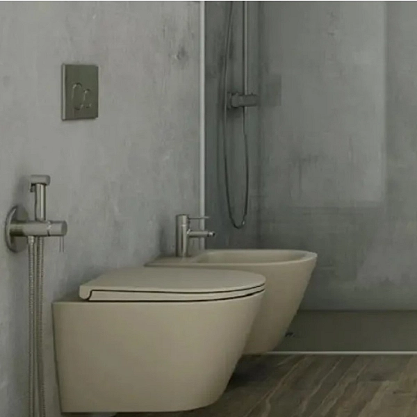 RSTSC3901514+ RST23514A FEELING Унітаз підвісний з кришкою Duroplast, SLIM, Soft Close, Quick Release, Rimless, Matt Cappuccino (1 сорт) - Фото - 3