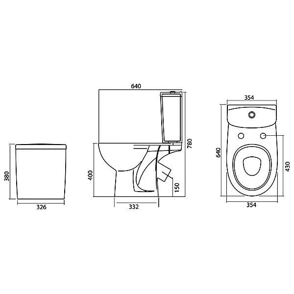 L7922100U FREJA Унітаз-компакт підлоговий, косий випуск, зливний бачок 3/6 л, нижній підвід, сидіння з кришкою  Duroplast Soft close Click2Clean (1 сорт) - Фото - 2