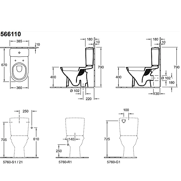 5661T301 O.Novo унітаз-компакт, з кришкою  9M38S101, білий (1 сорт) - Фото - 2