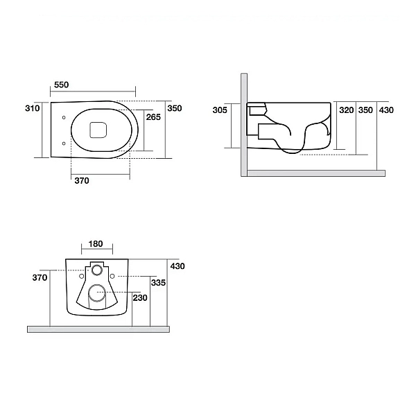 5314 30 Nolita Унітаз безобідковий підвісний 52 в комплекті з кріпленням WB9N та шумоізоляційною пластиною, білий матовий (1 сорт) - Фото - 2