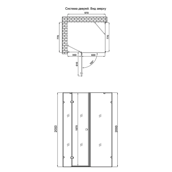 Душевая кабина Qtap Capricorn CRM1018RC6 100х80 см, стекло Clear 6 мм, CalcLess, без поддона - Фото - 2