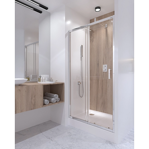 Душевая дверь в нишу Qtap Taurus CRM201-11.C6 97-108x200 см, стекло Clear 6 мм, покрытие CalcLess - Фото - 9