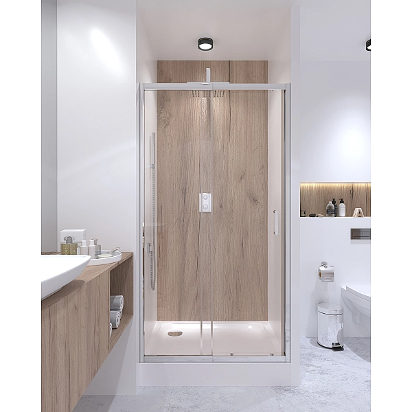 Душевая дверь в нишу Qtap Taurus CRM201-11.C6 97-108x200 см, стекло Clear 6 мм, покрытие CalcLess - Фото - 10