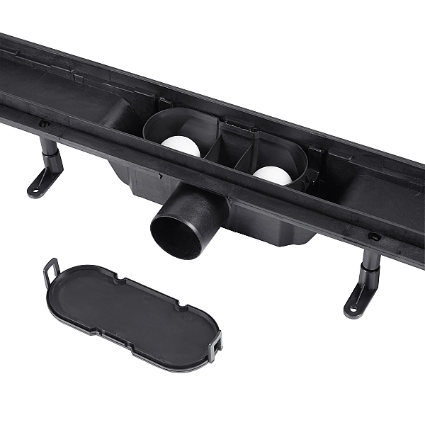 Трап Qtap Dry FA304-700MBLA лінійний з сухим закривом та нержавіючою решіткою 700х73 - Фото - 5