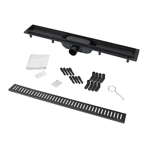 Трап Qtap Dry FA304-700MBLA лінійний з сухим закривом та нержавіючою решіткою 700х73 - Фото - 6