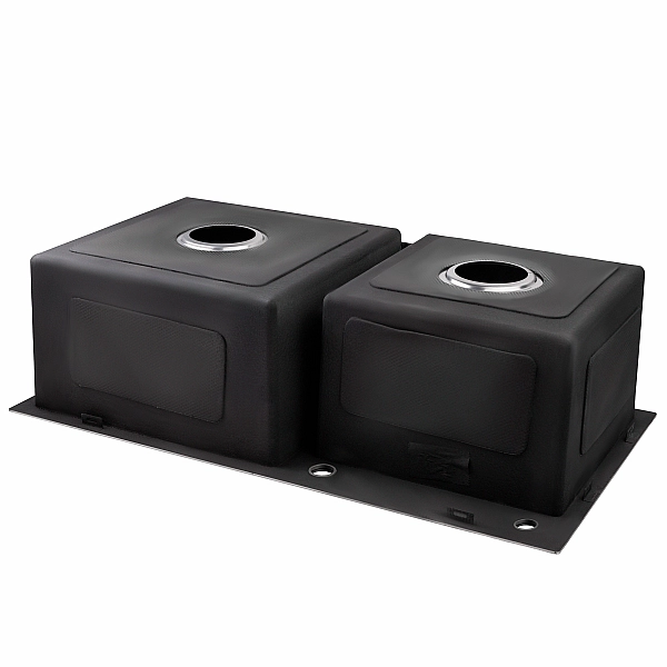 Мойка для кухни с двумя чашами интегрированная Lidz Handmade H7843 (LDH7843BRU35387) Brushed Steel 3,0/1,0 мм - Фото - 5