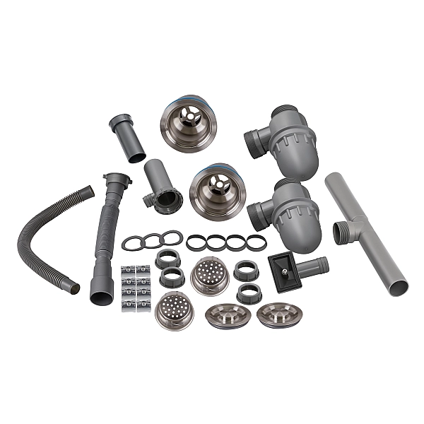 Мойка для кухни с двумя чашами интегрированная Lidz Handmade H7843 (LDH7843BRU35387) Brushed Steel 3,0/1,0 мм - Фото - 9