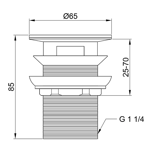 Донний клапан Lidz Tani 004 нажимний 1 1/4" з переливом LDTAN004CRM32527 Chrome - Фото - 2
