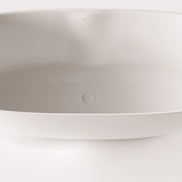 VAPERLS175/00 Perla Ванна окремостояча 175*76 см з литого (штучного) каменю Silkstone, з інтегрованим сифоном, колір білий мат (1 сорт) - Фото - 5