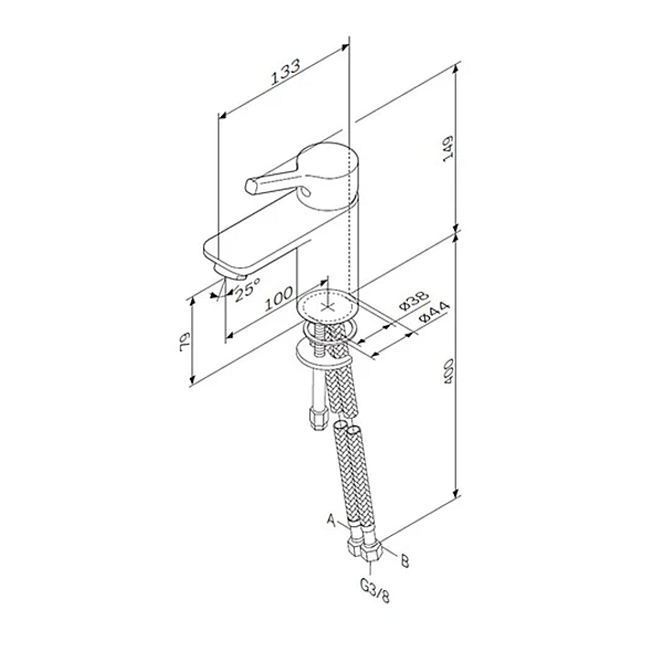 FXB02133 X-Joy S, Змішувач для умивальника, білий (1 сорт) - Фото - 4