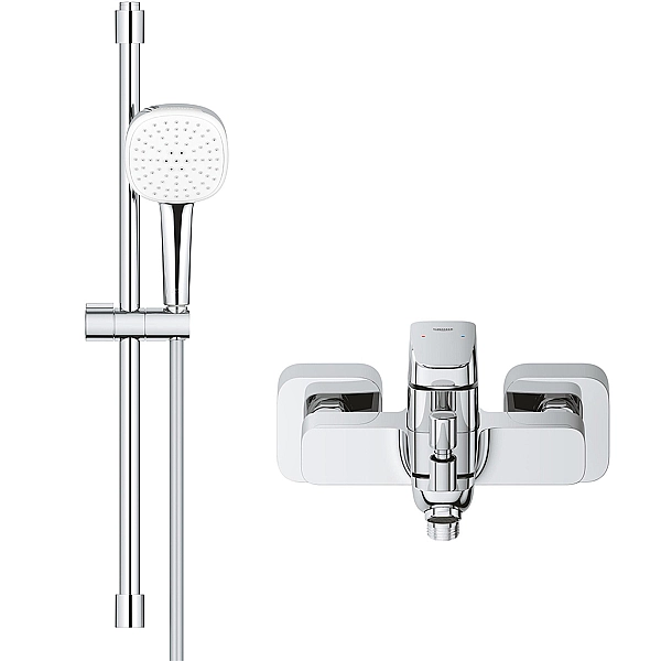 BF101813TC Cubeo Комплект змішувач 1/2 для ванни та душовий набір, хром (1 сорт) - Фото - 2