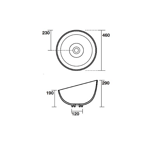 4304 01 Ciotola Раковина на стільницю 46 см, білий (1 сорт) - Фото - 2