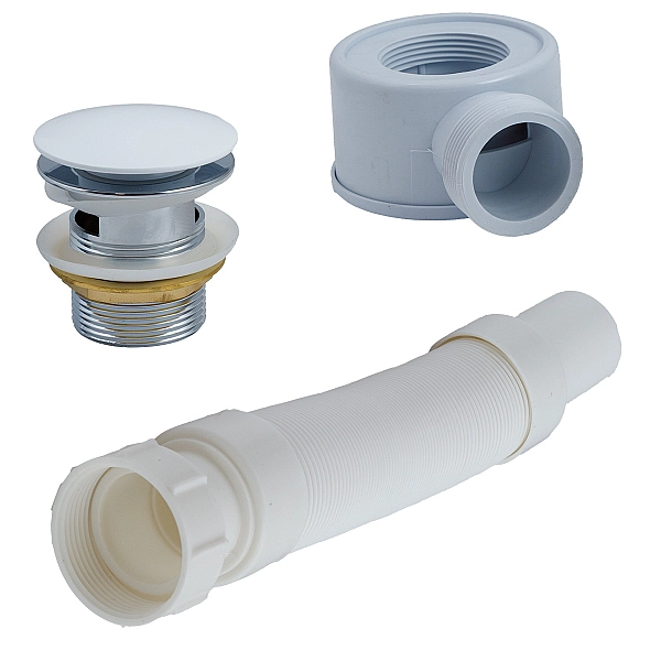 3CM.PIL.SSU сифон з д\к  для ванн, білий мат (1 сорт)