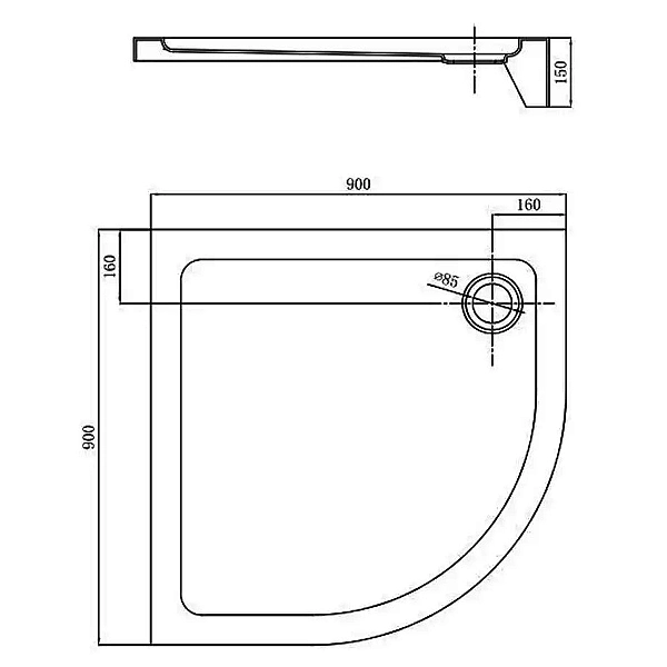 STQ2090 PRIMERA PL FRAME Піддон чверть кола 90*90 (1 сорт) - Фото - 3