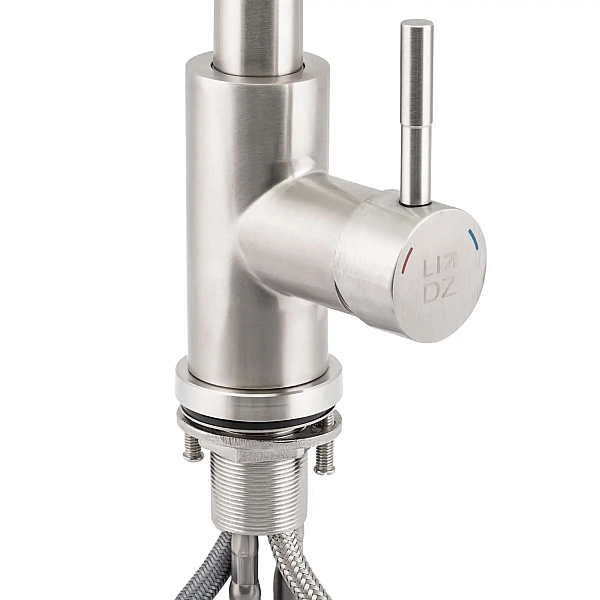 Змішувач для кухні Lidz Aria 015FL1 з висувним виливом (k35) LDARI015FL1NKS34944 Nickel - Фото - 3