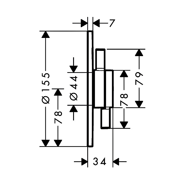 75418670 HG DuoTurn S Зовнішня частина змішувача для душу на 2 споживачі, чорний матовий (1 сорт) - Фото - 2