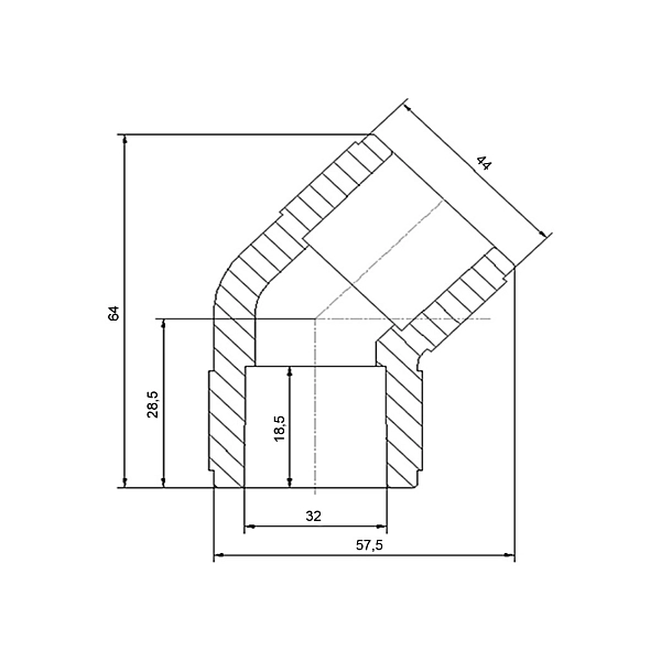 Уголок PPR Blue Ocean "Белый" 32, 45° - Фото - 2