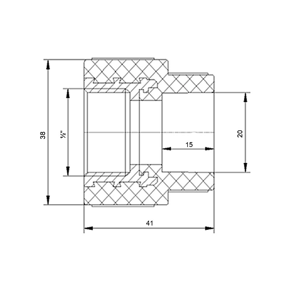 Муфта PPR Blue Ocean "Белый" 20х1/2" ВР - Фото - 2
