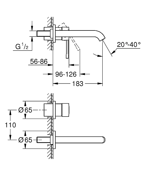 29192KF1 Essence New Змішувач зі стіни для раковини,чорний (1 сорт) - Фото - 2