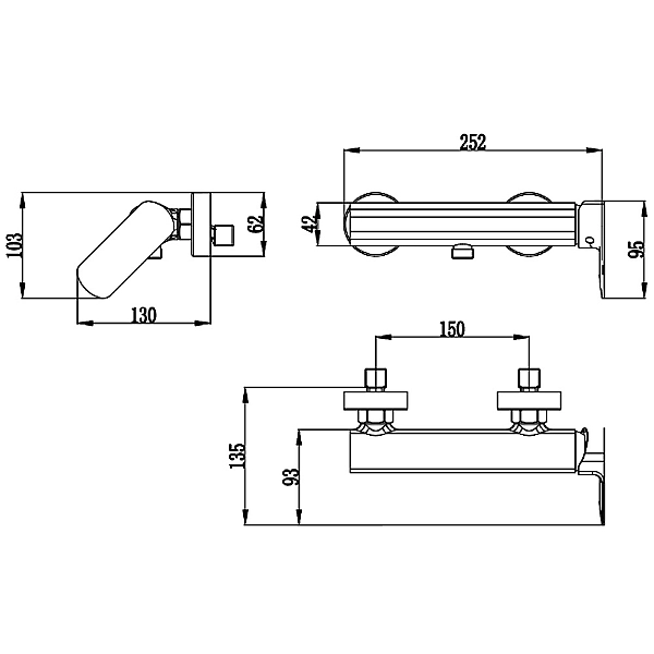 5040040 QUADRA Змішувач для душу, хром (1 сорт) - Фото - 2