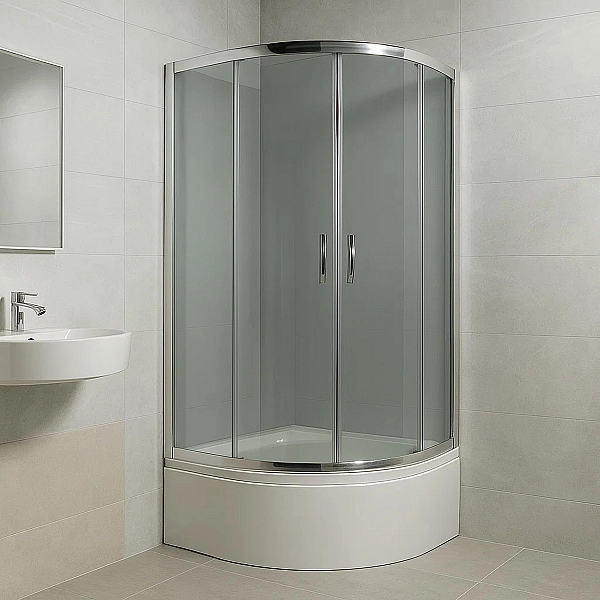 FEN311PDEV NYMFA Душова кабіна + піддон 400мм, скло шиншила, 900х900х2150(2уп) (1 сорт)